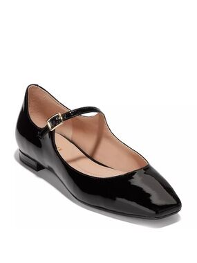 Like New Cole Haan Black Patent Leather Bridge Mary Jane Ballet Flats Size 6.5